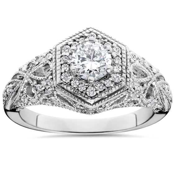 Empire Jewel Round Cut Excellent 1 Ct Diamond Ring For Women's - White Gold Over 14K Silver Diamond Ring - Anniversary Gifts Clearance Rings - Forever Diamond Ring for Women's - Anniversary Gifts