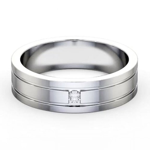 Empire Jewel Silver 14K White Gold Plated Diamond Ring - 0.4 Ct VVS1/D Round Cut Lab Created Simulated Diamond Ring - Solo Stone Wedding Diamond Ring for Men - Special Occasion Ring - Gifts for Him