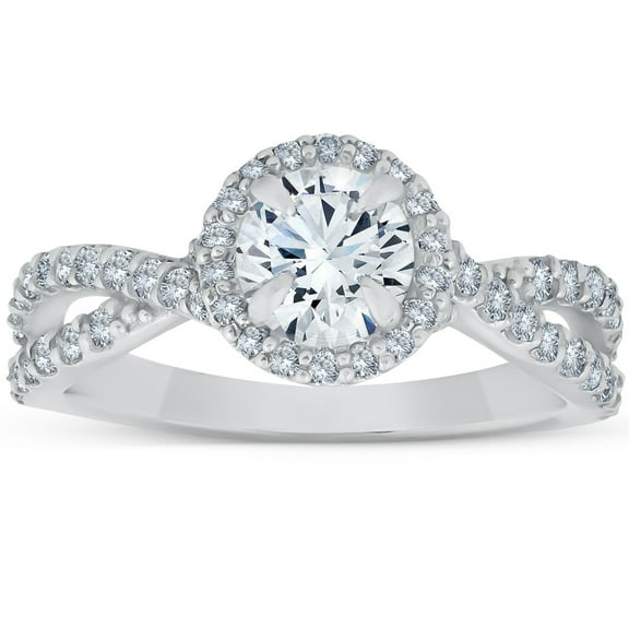 Empire Jewel Silver 14k White Gold Over Rings - Round Cut Excellent 1.3 Ct Diamond Rings For Her - Simple Diamond Ring - Twisted Infinity Diamond Rings for Women's - Handmade Band Diamond Rings