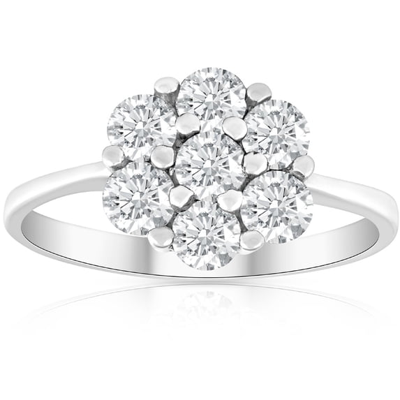 Empire Jewel Stamped 14K White Gold Over Engagement Ring - Round Cut 0.9 Ct Lab Created Diamond Ring for Women's - Anniversary Gifts - Diamond Ring for Women's - Proposal Ring - Promise Gifts Her