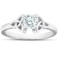 thumbnail image 1 of Empire Jewel Stamped 14K White Gold Over Women's Wedding Ring - 1 Ct Round Cut Lab Created Diamond Wedding Ring - Simple Solitaire Diamond Ring - Celtic Knot Wedding Anniversary Ring for Women's, 1 of 7