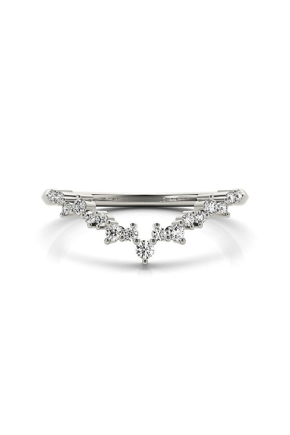 Wedding 14K White Gold Plated Bow Band - 0.5 Ct Round Brilliant Cut Proposal Ring for Women - Designer Anniversary Bow Ring - Delicate Engagement Jewelry