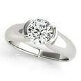 thumbnail image 1 of Empire Jewelry 1.5 Ct Round Cut Moissanite Ring - 14K White Gold Plated Engagement Wedding Half Bezel Set Solo Stone Diamond Ring - Chic Jewelry Gift for Her - Daily Wear Diamond Ring, 1 of 2