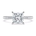 thumbnail image 1 of Empire Jewelry 1.6 Ct Princess Cut Moissanite Ring for Women - 14K White Gold Plated Anniversary Proposal Ring - Elegant Engagement Jewelry for Her - Perfect Graduation Gift, 1 of 3