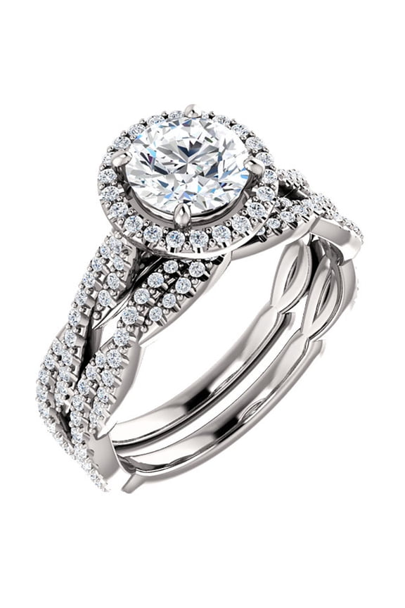 ry 1.6 Ct Round Cut Anniversary Women's Ring - 14K White Gold Plated Engagement Rings - Twisted Infinity Criss Cross Ring - Moissanite Ring For Birthday Gift - Special Occasion Ring