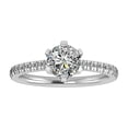 thumbnail image 1 of Empire Jewelry 1.7 Ct Round Cut Moissanite Ring - 14K White Gold Plated Solitaire Engagement Anniversary Ring with Accents - Elegant Jewelry Gift for Her - Daily Wear Diamond Ring, 1 of 3