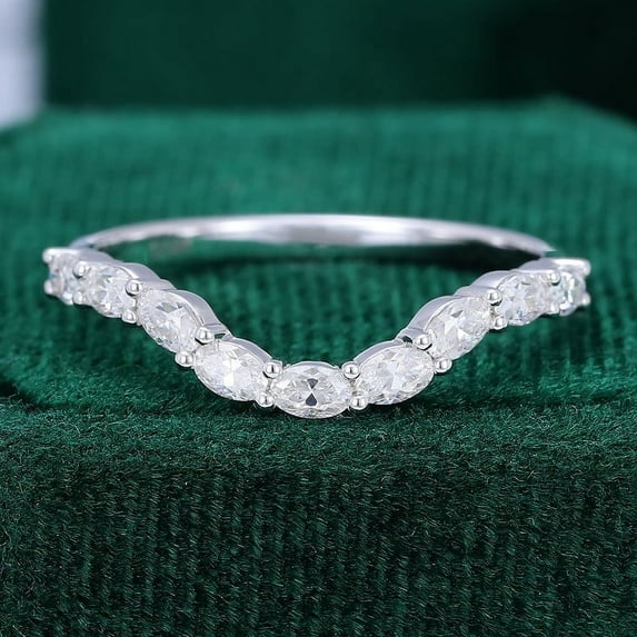 Empire Jewelry 1.8 Ct Oval Cut Diamond Rings - 14K White Gold Plated Rings - Bypass Causal Daily Wear Rings for Women - Swirl Party Wear Diamond Rings - Bridal Stacking Engagement Diamond Rings