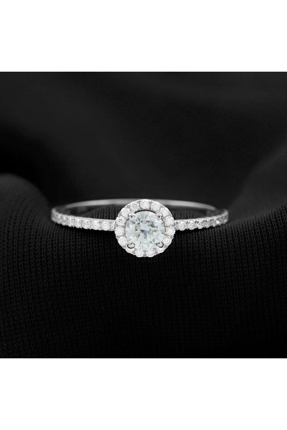 ry 1.8 Ct Round Cut Diamond Rings - 14K White Gold Plated Rings Gifts - Women's Jewelry Engagement Wedding Halo Silver Rings - Bridal Stacking Anniversary Diamond Ring - Proposal Rings