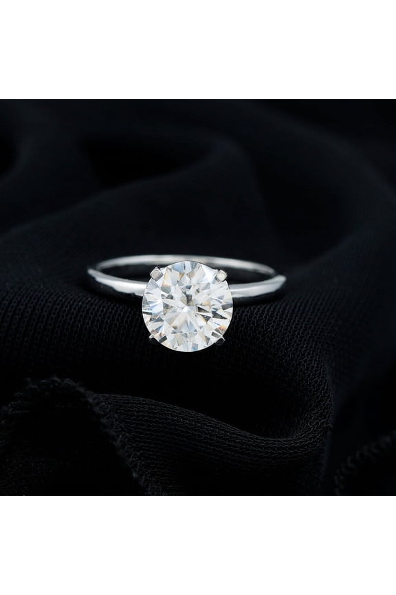 ry 1.8 Ct Round Cut Diamond Rings for Gift - 14K White Gold Rings for Women - Diamond Engagement Wedding Rings for Women - Bridal Stacking Diamond Rings - Daily Wear Fine Jewelry