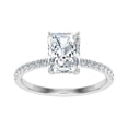 thumbnail image 1 of Empire Jewelry 1.9 Ct Moissanite Ring - 14K White Gold Plated Hidden Halo Engagement Wedding Ring - Radiant Cut Solitaire with Accents Diamond Ring for Her - Gift for Cherishing Love, 1 of 3