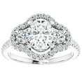 thumbnail image 1 of Empire Jewelry 1.9 Ct Oval Cut Moissanite Engagement Ring - 14K White Gold Plated - Modern Prong Setting - Ideal Wedding Ring for Women - Stylish Gift for Anniversary or Birthday, 1 of 4