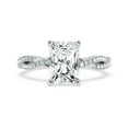 thumbnail image 1 of Empire Jewelry 1.9 Ct Radiant Cut Moissanite Ring - Twisted Shank Solitaire Design - 14K White Gold Plated Engagement Jewelry for Women - Wedding Rings, 1 of 3