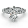 thumbnail image 1 of Empire Jewelry 14K White Gold Plated Rolled Pave Engagement Ring with 2.3 Ct Marquise Cut Moissanite - Solitaire Wedding Ring for Her, 1 of 3