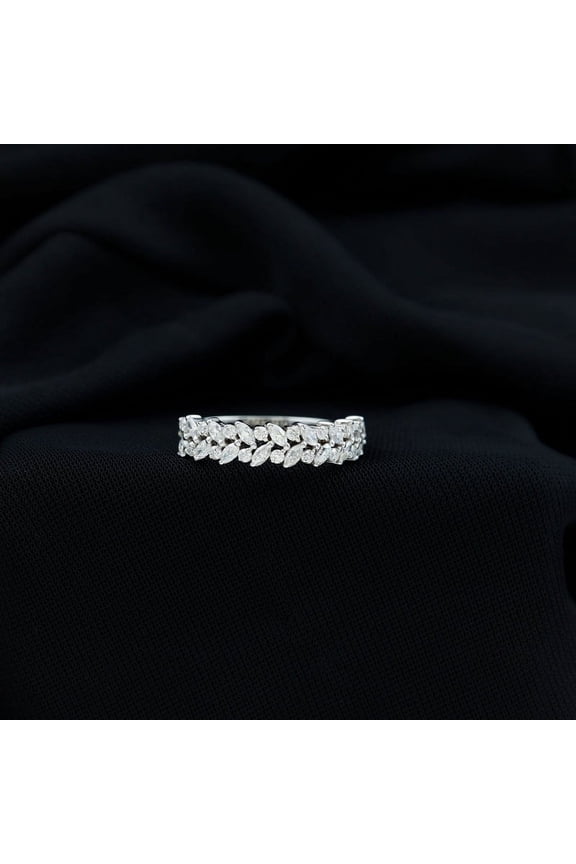 ry 2.7 Ct Marquise Cut Diamond Ring for Women - 14K White Gold Plated Rings for Women - Engagement Wedding Prong Setting Rings - Casual Stacking Rings for Gift - Anniversary Gifts