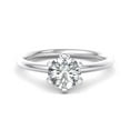 thumbnail image 1 of Empire Jewelry 2 Ct Round Cut Solitaire Diamond Ring - Moissanite in 14K White Gold Plated Metal - Perfect Engagement Ring for Women - Memorable Wedding Jewelry, 1 of 3