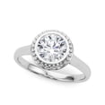 thumbnail image 1 of Empire Jewelry 2 Ct Round Moissanite Bezel Set Halo Engagement Ring for Women - 14K White Gold Plated Anniversary Ring - Perfect Gift for Her - Classic Prong Setting Rings for Her, 1 of 2