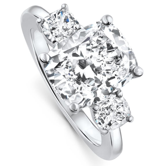 Empire Jewelry Classic 2 Ct Cushion Cut Moissanite Engagement Ring - Moissanite Stone in 14K White Gold Plated Ring - Prong Set for Maximum Sparkle - 9th Year Anniversary Gifts for Women's