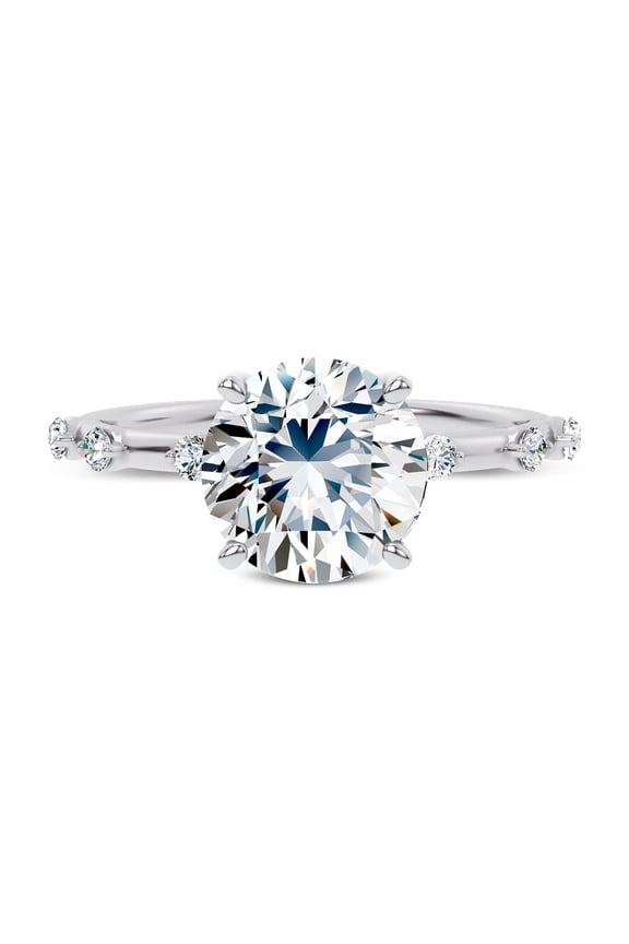 ry Engagement Solitaire Ring - 1.8 Ct Round Cut Moissanite with Bezel Setting - 14K White Gold Plated Metal - A Captivating Wedding Ring for Special Celebrations
