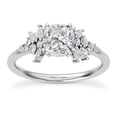 thumbnail image 1 of Empire Jewelry Graduated Mixed-Shape Diamond Engagement Ring - 1.9 Ct Cushion Cut Moissanite Solitaire Diamond Design in 14K White Gold Plated - Exquisite Jewelry for Her Special Collection, 1 of 3