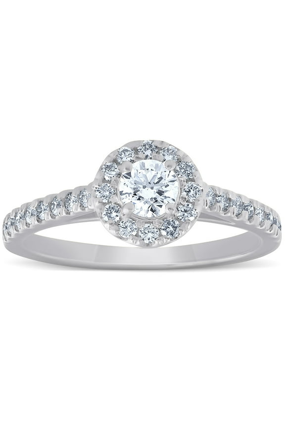 ry Radiant 1 Ct Round Cut Moissanite Wedding Ring for Her - 14K White Gold Plated - Elegant Engagement Ring for Women - Ideal for Birthdays, Anniversaries, and Special Celebrations