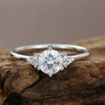 thumbnail image 1 of Empire Jewelry Silver 14K White Gold Plated Ring - Excellent 2 Ct Emerald Cut Moissanite Ring for Her - Hidden Halo Ring for Women - Solitaire with Halo Diamond Ring - Elegant Jewelry, 1 of 5