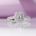 thumbnail image 1 of Empire Jewelry Stamped 14K White Gold Plated Engagement Milgrain Ring - Excellent 2 Ct Emerald Cut Diamond Women's Wedding Ring Clearance - Bezel Set Silver Vintage Ring for Women's, 1 of 4