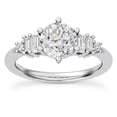 thumbnail image 1 of Empire Jewelry Tia Graduated Diamond Engagement Ring for Women - 1.7 Ct Round and Baguette Moissanite - 14K White Gold Plated Jewelry for Brides - Sparkling Engagement Ring, 1 of 3