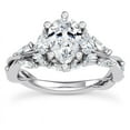 thumbnail image 1 of Empire Jewelry Twisted Vine Moissanite Solitaire Ring - 1.8 Ct Pear Cut Diamond with Accent Stones - 14K White Gold Plated Engagement & Wedding Jewelry - Perfect for Special Occasions, 1 of 3