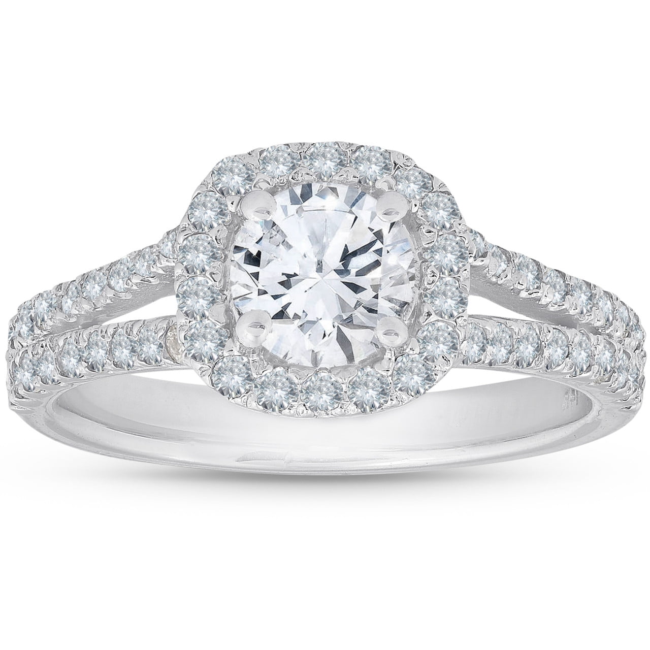 Empire Jewely 14K White Gold Plated Engagement Ring for Her- Round Cut ...