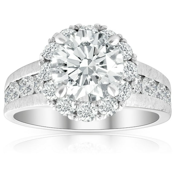 Empire Jewely 2 Ct Round Cut Moissanite Rings - 14K White Gold Plated Rings - Engagement Stacking Ring For Women - Wedding Proposal Rings for Girlfriend - Party Wear Moissanite Ring - Graduation Gift
