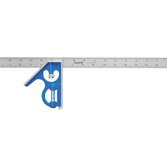 Empire Level E280 16-Inch Heavy Duty Professional Combination Square w/Etched Stainless Steel Blade and True BlueR Vial