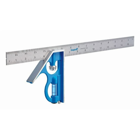 Empire Level E280 16-Inch Heavy Duty Professional Combination Square w/Etched Stainless Steel Blade and True BlueR Vial
