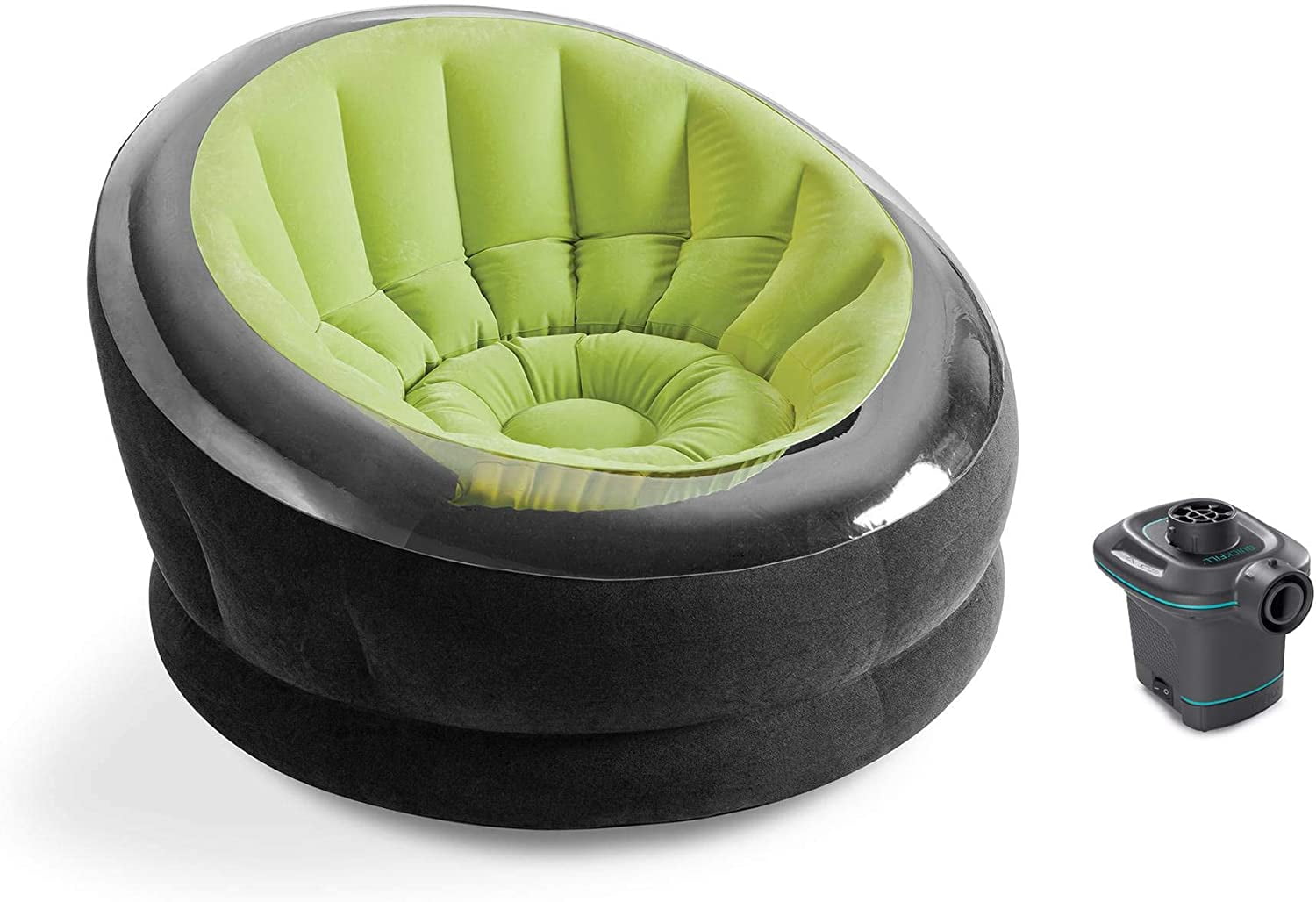 Empire Lime Green Inflatable Blow Up Lounge Dorm Camping Chair & Air