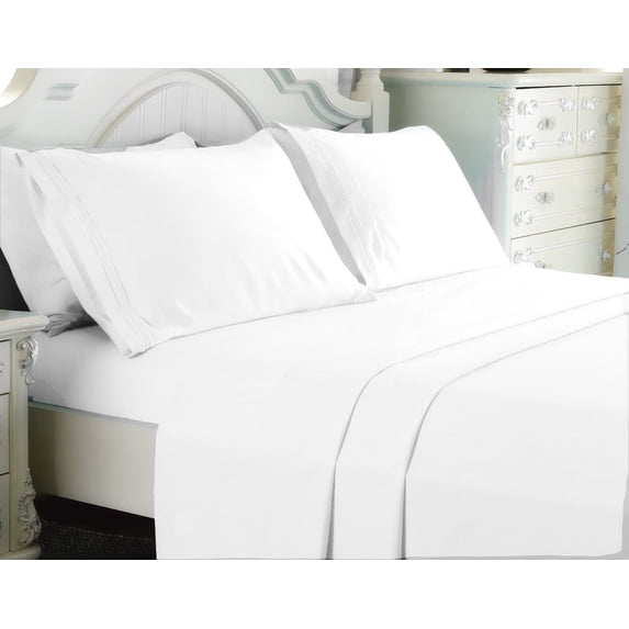 Empire Linen 1800 Series Deep Pocket 4pc Bed Sheet Set Twin Size, White color