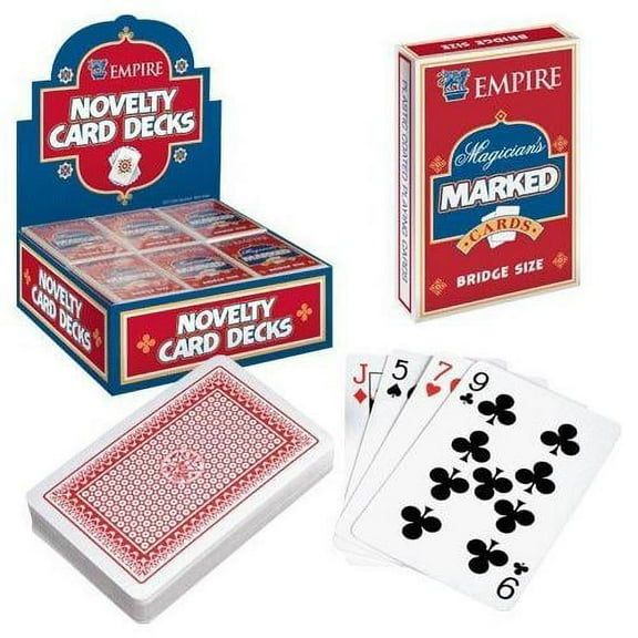 Empire Magic Magician's Marked Card Bridge Size Trick Card Deck, Red