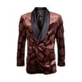 thumbnail image 1 of Empire™ Men's Slim Fit Shawl Lapel Jacket, Rose Floral Rust, 1 of 1