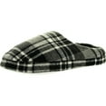 thumbnail image 1 of Empire Mens Sophisticated Mens Open Back Plaid Fleece Slippers, 1 of 4