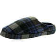 thumbnail image 1 of Empire Mens Sophisticated Mens Open Back Plaid Fleece Slippers, 1 of 4