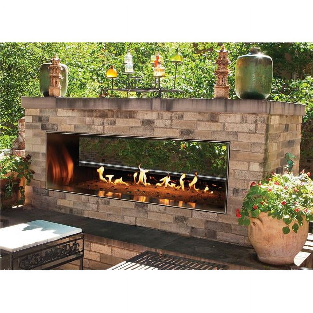 48'' Wall Mounted White Gas See-Through Fire Pit