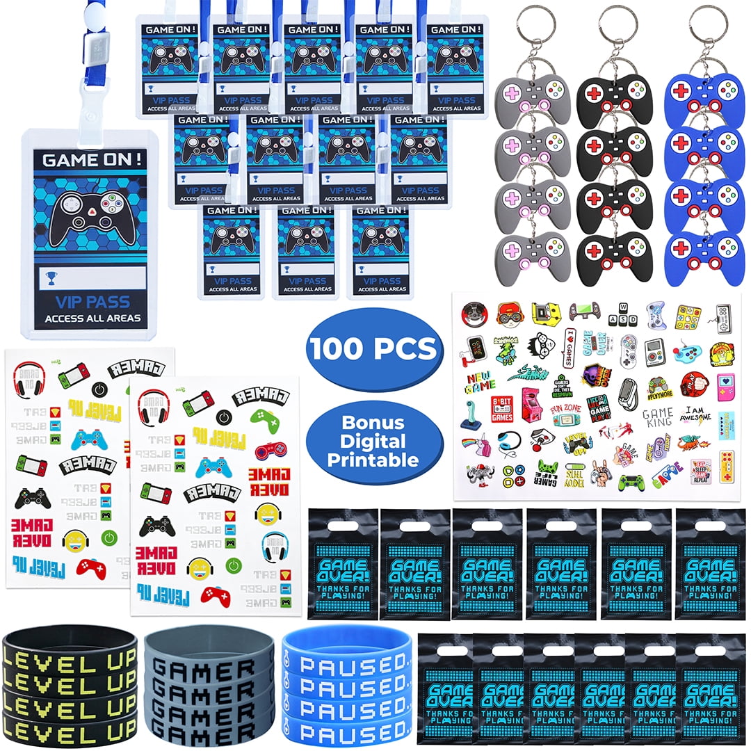 24 Pieces VIP Video Game Pass Holder with Lanyard Video Game Party Favors  VIP Party Pass Card Game on Tickets for Game Themed Birthday Party Supplies