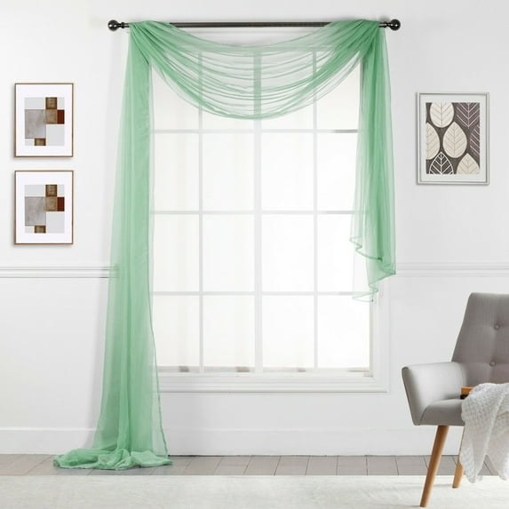 Empire Sheer Voile Window Valence Scarf 216" LONG