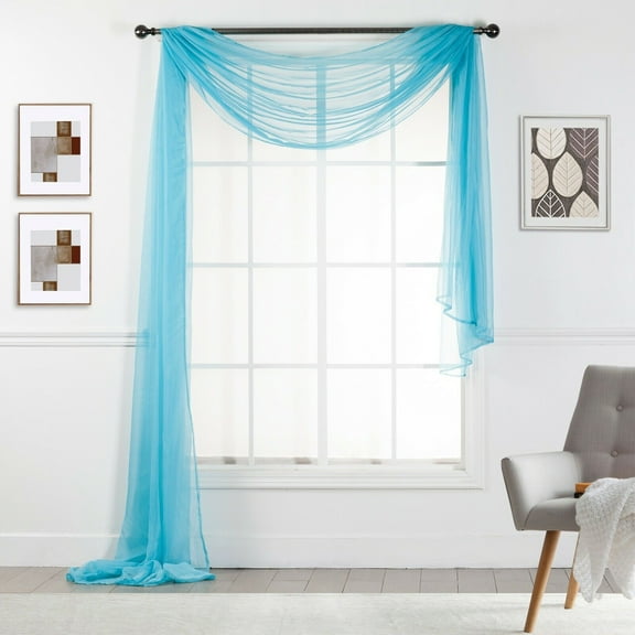 Empire Sheer Voile Window Valence Scarf 216" LONG