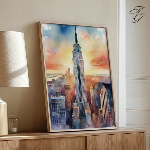 Empire State Building Poster: Nyc Skyline Art, Unframed Poster Size 8x12