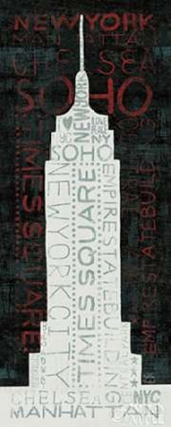 Empire State Building - Red Canvas Art - Michael Mullan (10 x 20)
