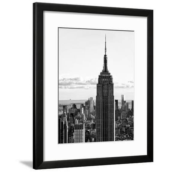 Empire State Building from Rockefeller Center at Dusk, Manhattan, NYC, Black and White Photography, Framed Art Print Wall Art by Philippe Hugonnard Sold by Art.Com