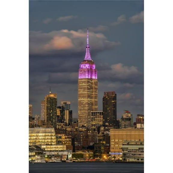 Empire State Building at Sunset Colour Honouring The Cupus Foundation of America Poster Print - 12 x 19 in.