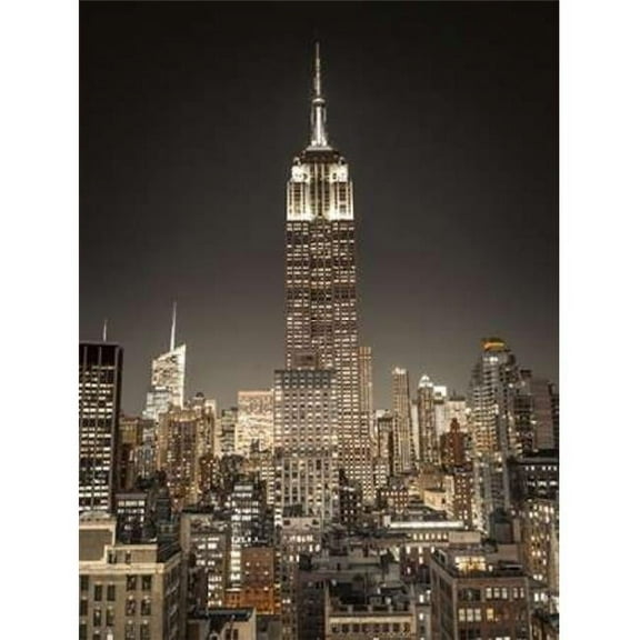 Empire State Building with New York City Manhattan Skyline with Skyscrapers Poster Print by Assaf Frank - 9 x 12 - Small