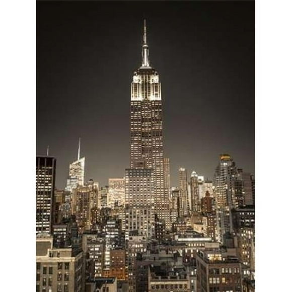Empire State Building with New York City Manhattan Skyline with Skyscrapers Poster Print by Assaf Frank - 9 x 12 - Small