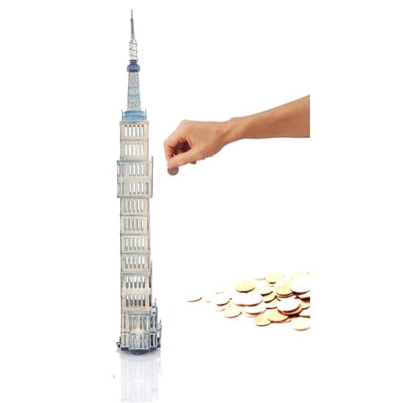Empire State Metal Building Model Saving Box, Multi Color, Gloss