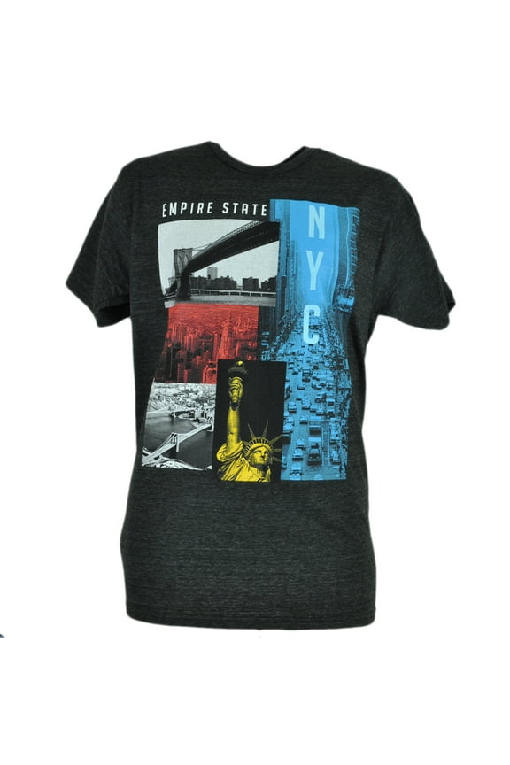 Empire State New York City NYC Graphic Image Tshirt Charcoal Tee Small